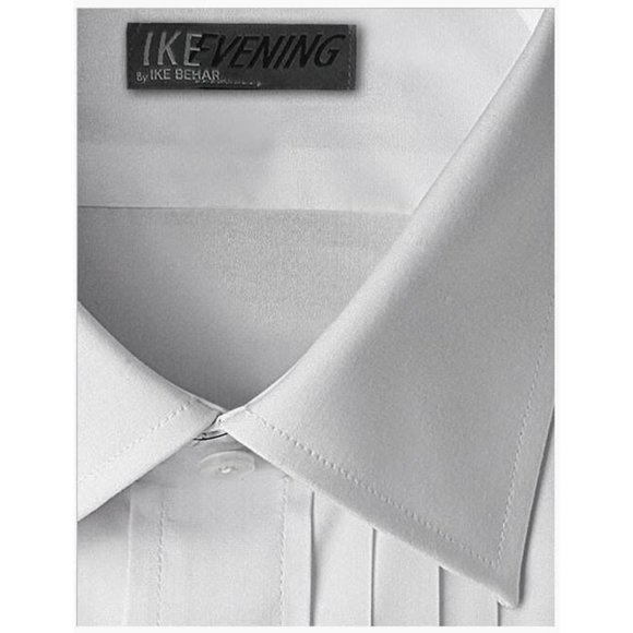 New IKE BEHAR COTTON French Cuff Laydown Tux Shirt - Picture 2 of 3